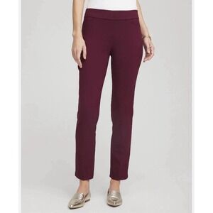 NEW $99 Chicos 3 P Brigitte Cropped Ankle Pants 16P So Slimming Slim Leg Purple
